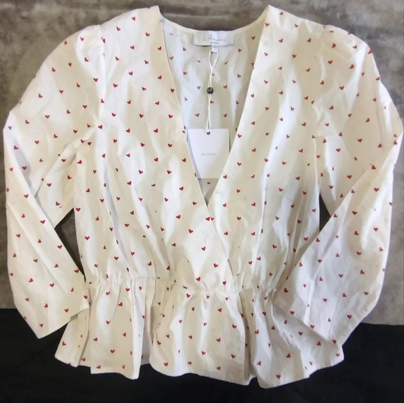 L'ACADEMIE los Angeles Revolve Dahlia V neck Heart Top Size S - Picture 9 of 12